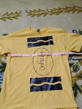 Gildan Yellow Short Sleeve Tee with Black Crayon Graphic